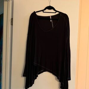 Free People Black Draped Asymmetric Tunic